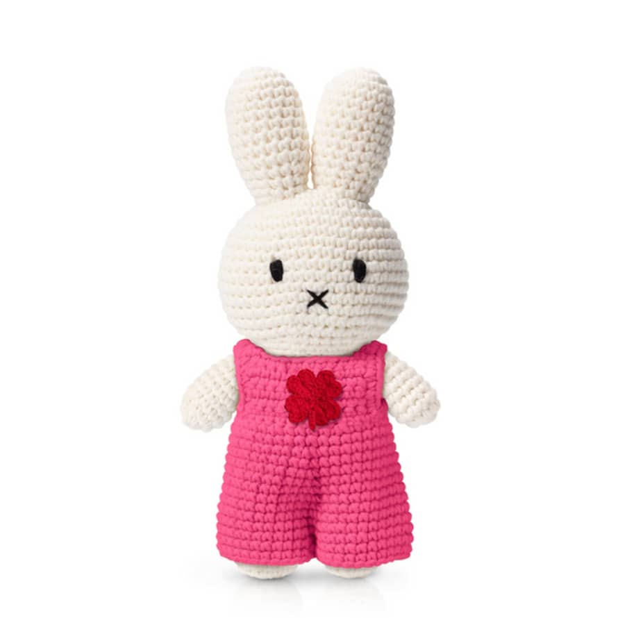 Just Dutch Miffy Handmade Crochet In Her Pink Clover Jumpsuit