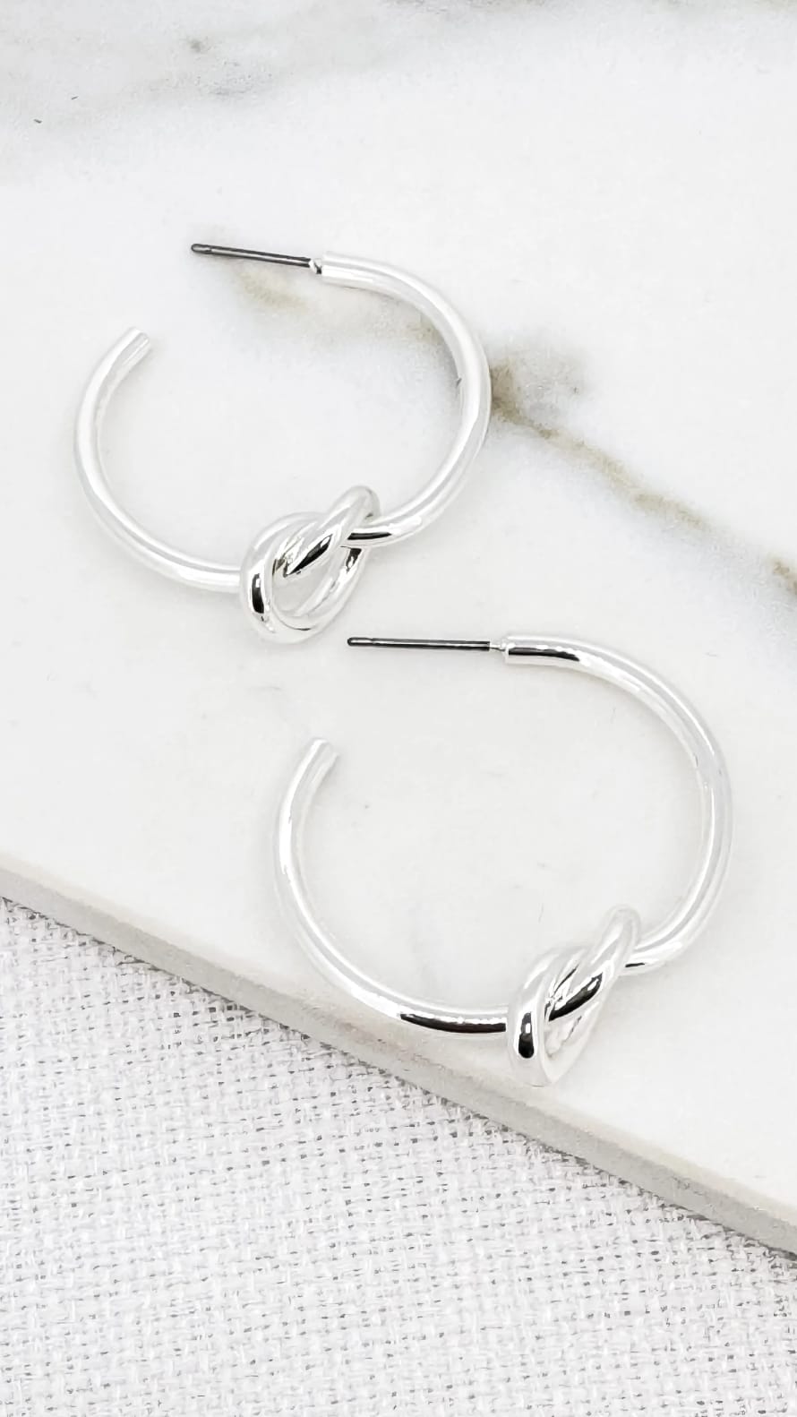 Envy Silver Knot Hoop Earring