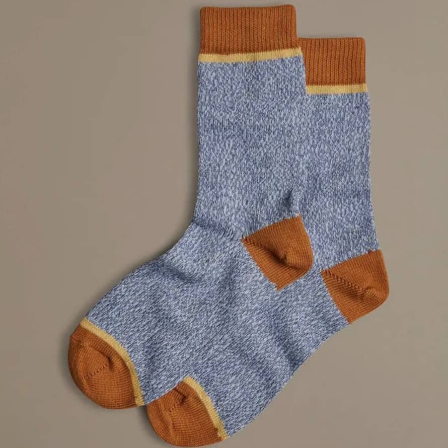 Rove Knitwear Organic Cotton Socks, Plain Blue Marl