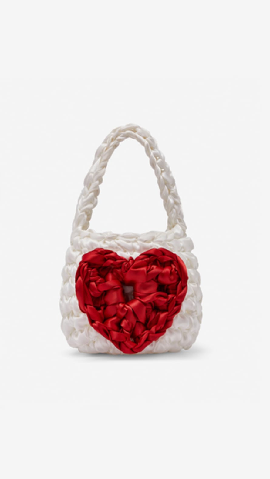 Isla De Gar Hive Heart Bucket Bag In White And Red By