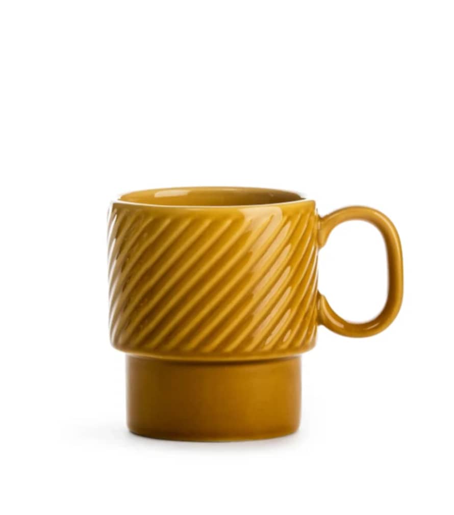 Sagaform Mustard Relief Pattern Coffee Mug