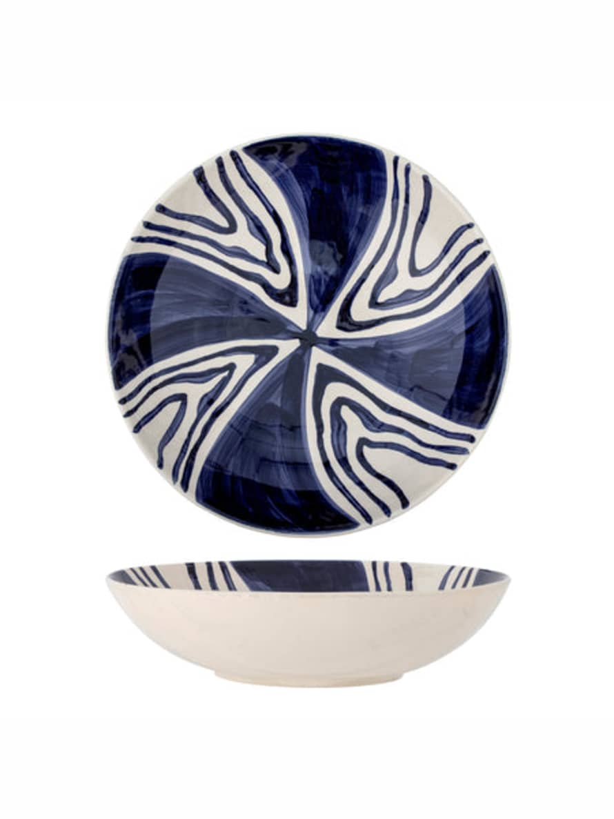 Lillian Daph Shama Blue Hand Painted Serving Bowl