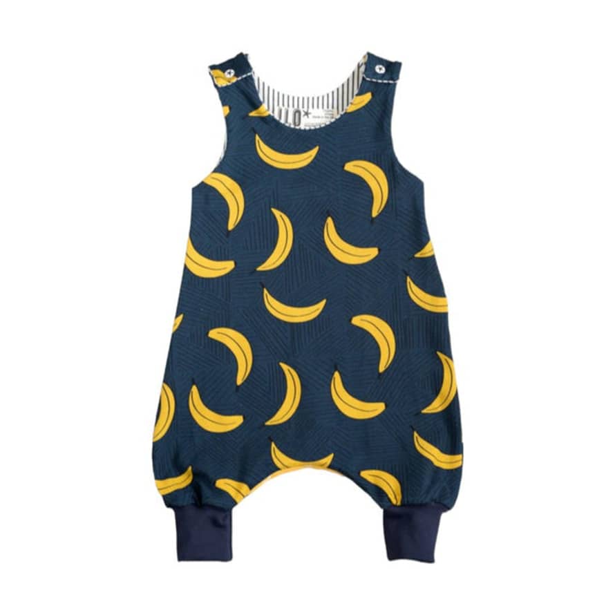 Ilo Romper Babygrow Adjustable Size Organic Cotton Navy Banana