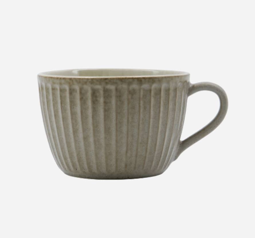 House Doctor Grey Brown Pleat Mug