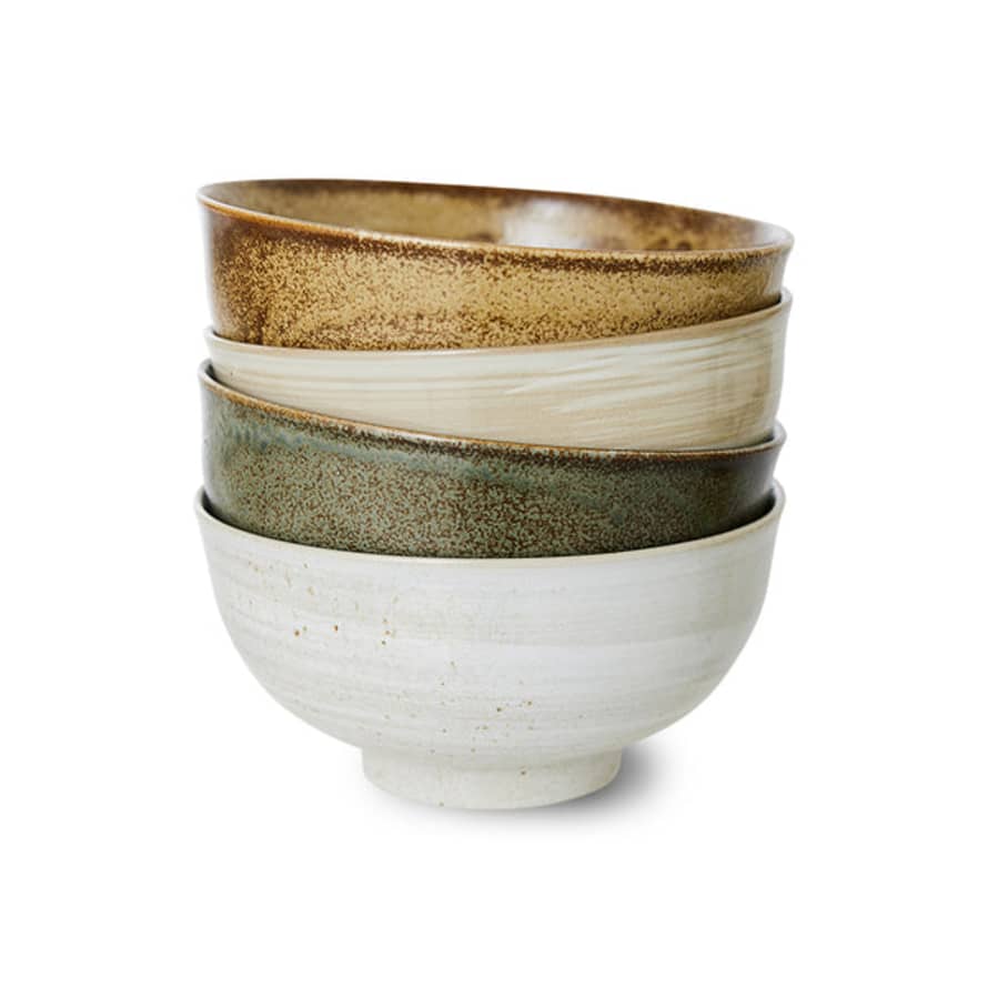 HK Living Kyoto Ceramics: Japanese Noodle Bowls (Set of 4)