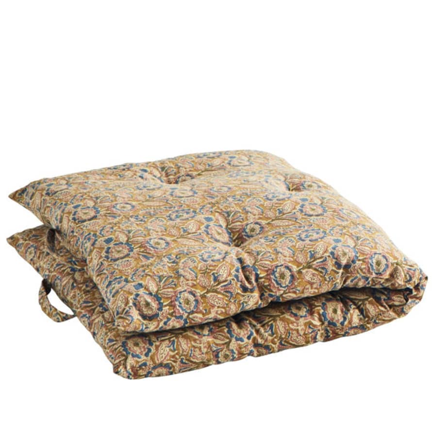 Madam Stoltz Patterned Cotton Mattress Chair Cushion