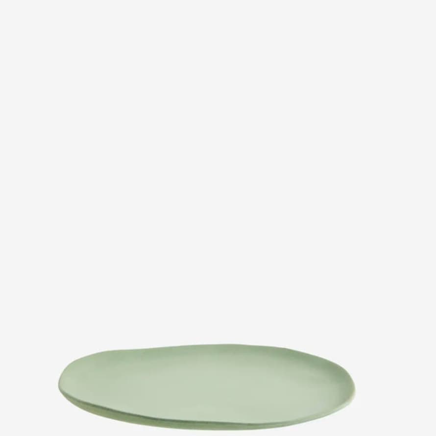 Madam Stoltz Eco Sustainable Melamine Lunch Plate - Matt Basil Green