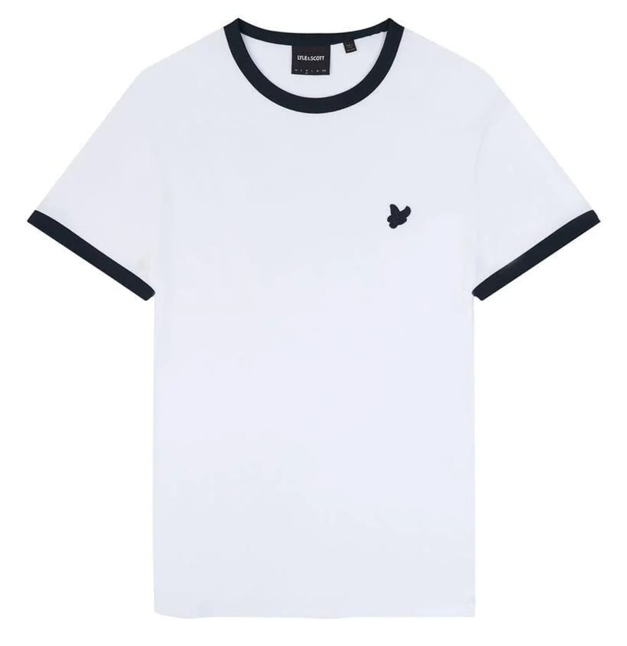 Lyle and Scott Lyle & Scott Tonal Ringer Tee White & Dark Navy