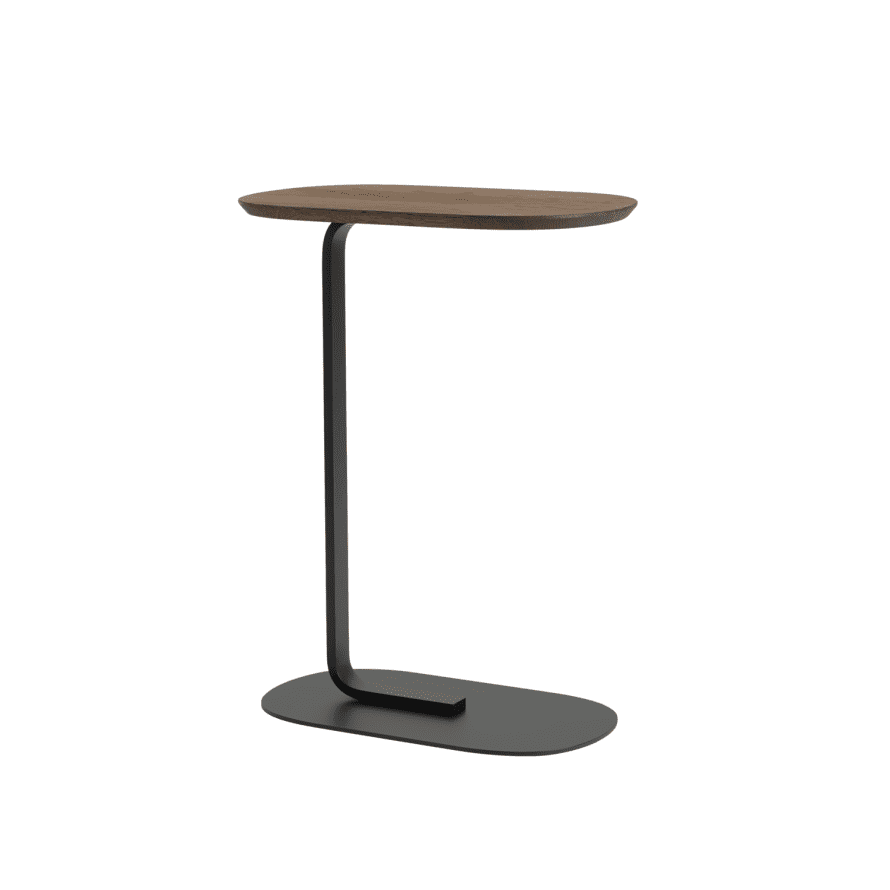 Muuto Relate Side Table Color: Solid Smoked Oak/Black