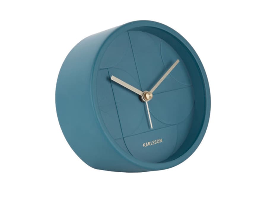 Present Time Echelon Dark Blue Circular Alarm Clock