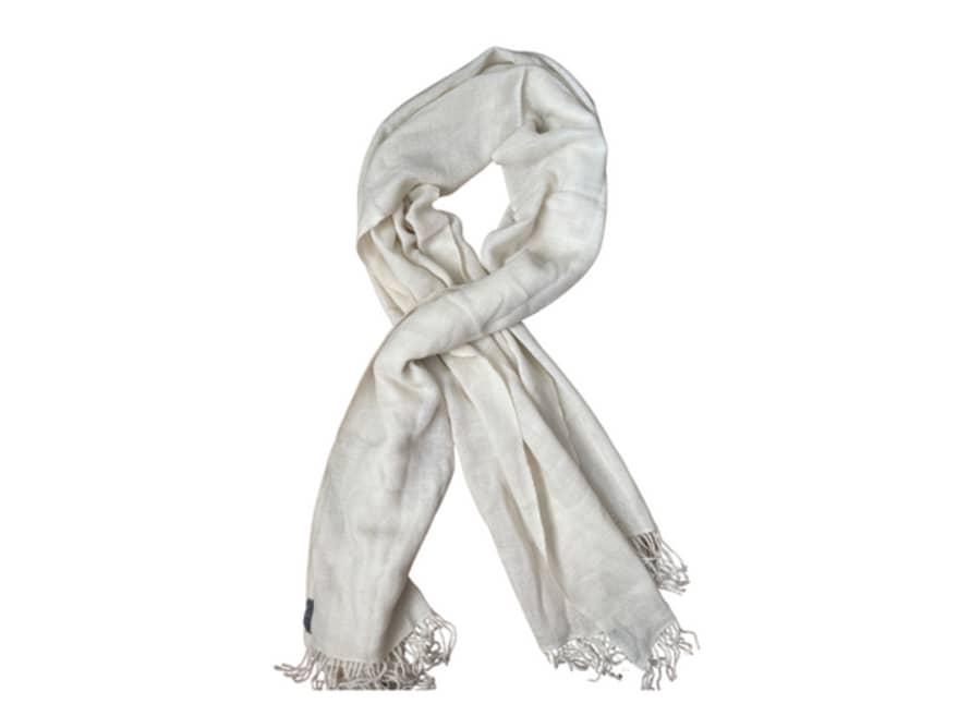 So Just Shop Cream Handloomed Woollen Scarf