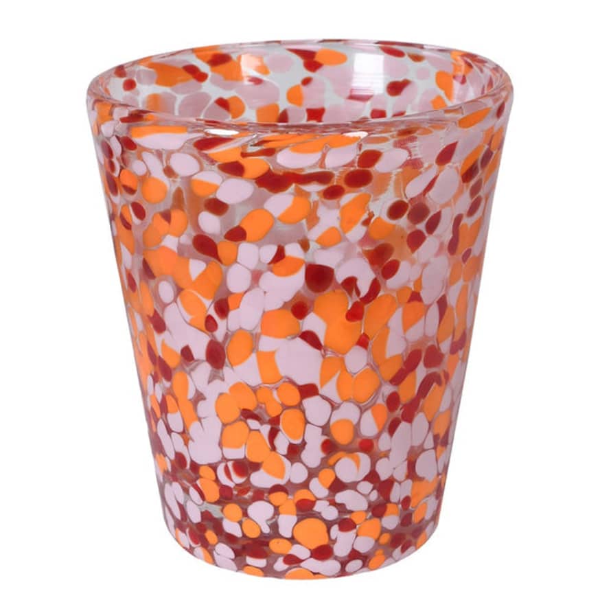 Not specified Tumbler - Red & Orange Confetti Glass