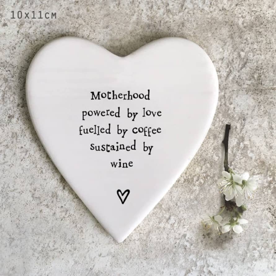 East of India Porcelain Heart Coaster - Motherhood Powered...