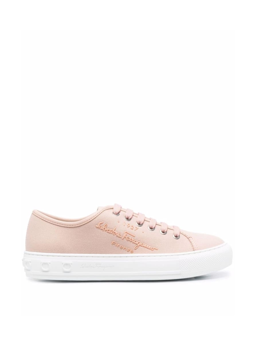 Ferragamo Pink Lemonade Mediterr Eco Logo Sneakers