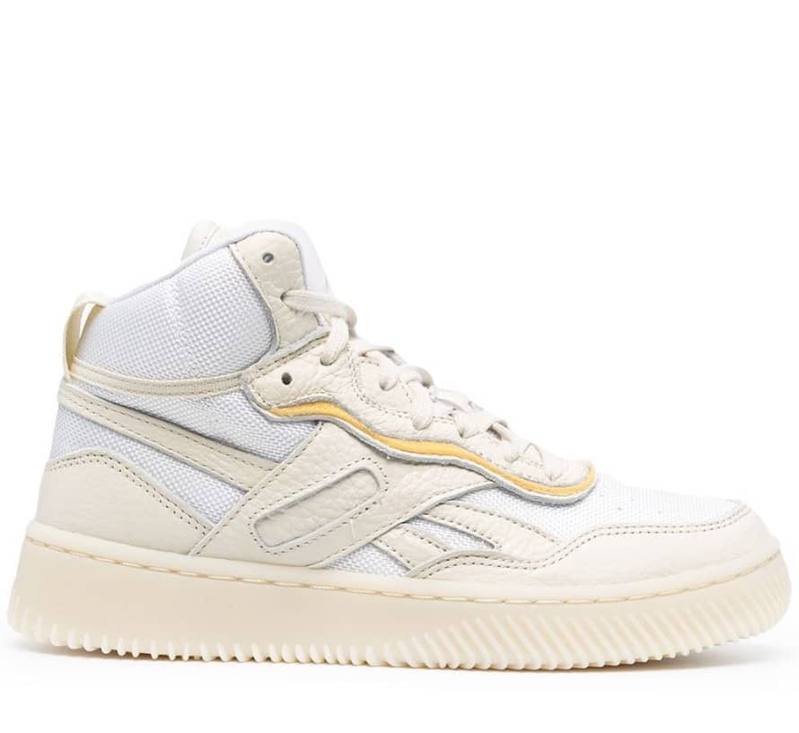 Reebok  White Dual Court Mid Sneakers