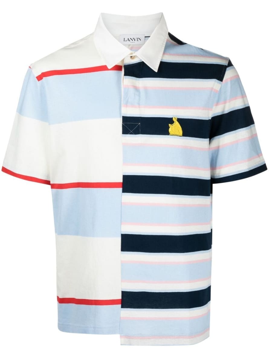 Lanvin Rugby Patchwork Logo Polo Shirt