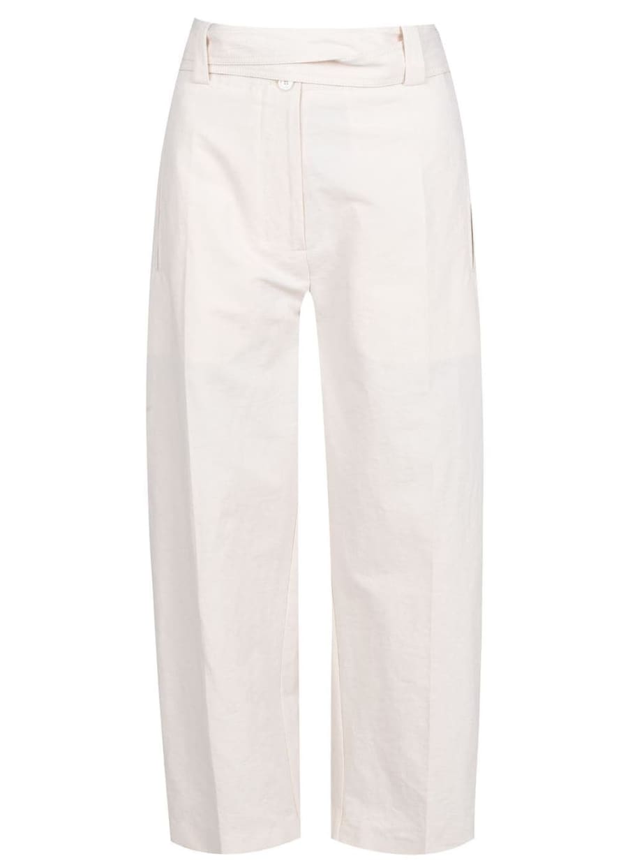 MONCLER Beige Genius 1952 Belted Cropped Pants