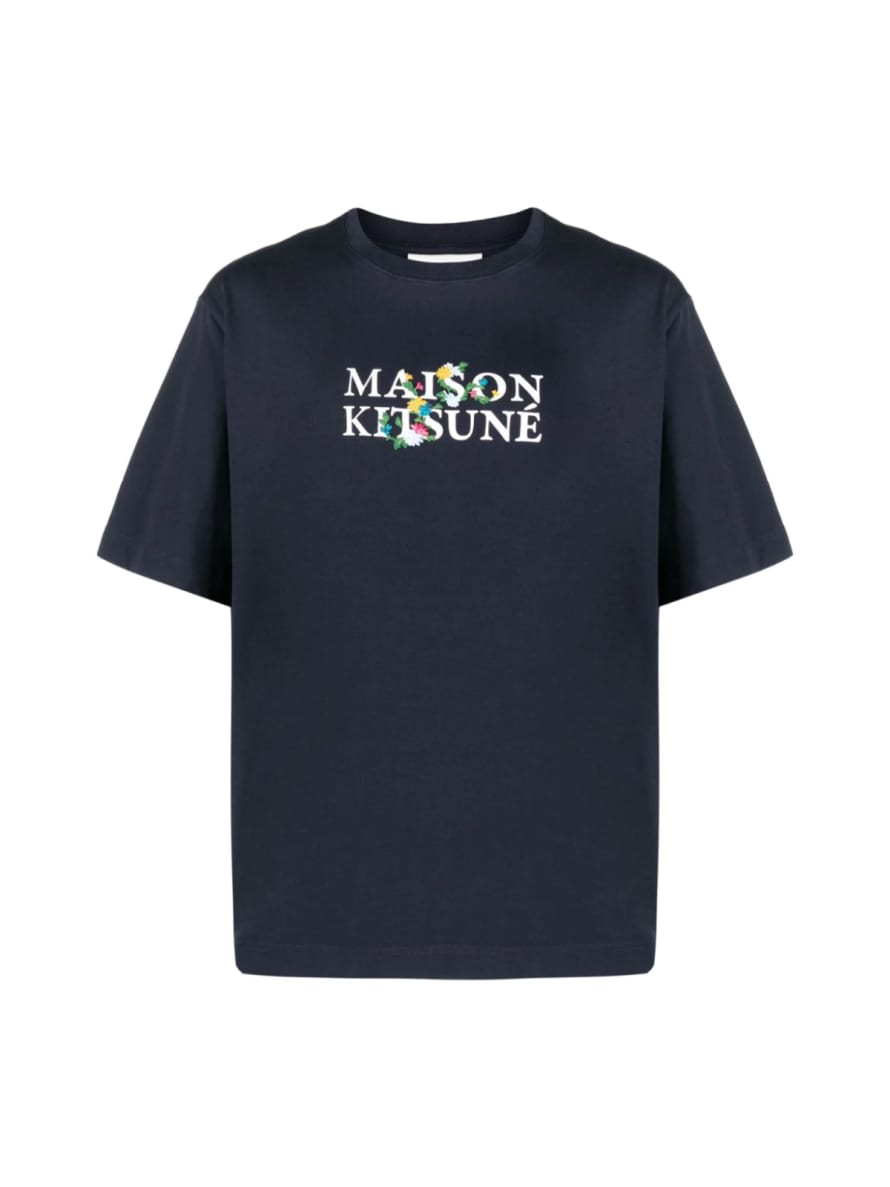 Maison Kitsune Floral Print Logo T Shirt