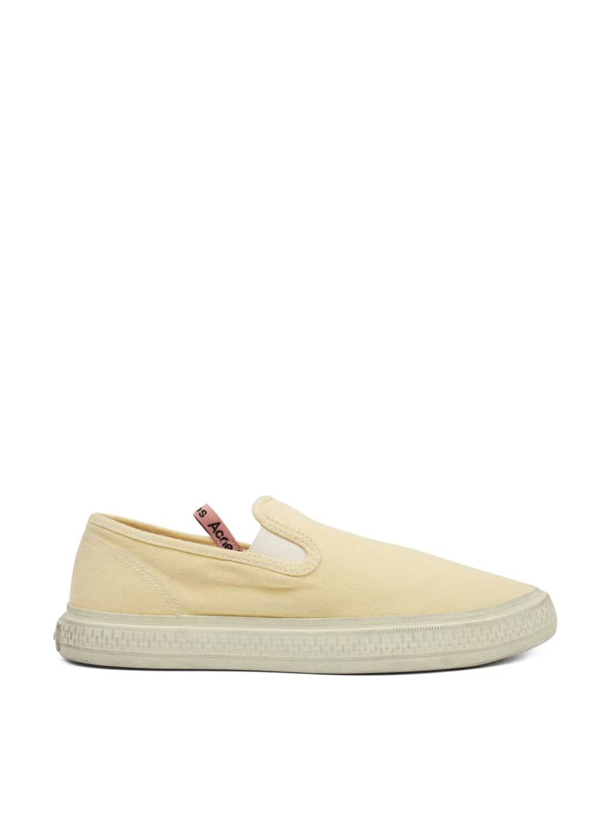 Acne Studios Pale Yellow Ballow Tumbled Slip on Sneakers