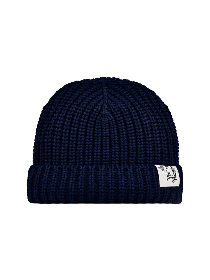 Vivienne Westwood  Blue Logo Wool Beanie