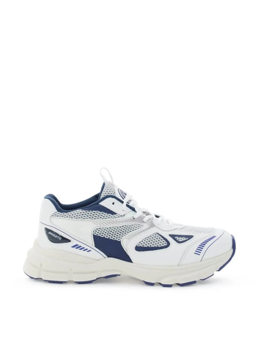 Axel Arigato White and Navy Marathon Runner Sneakers