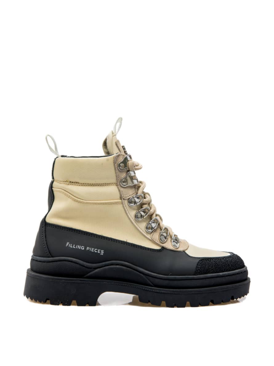 Filling Pieces  Black and Beige Mountain Boots