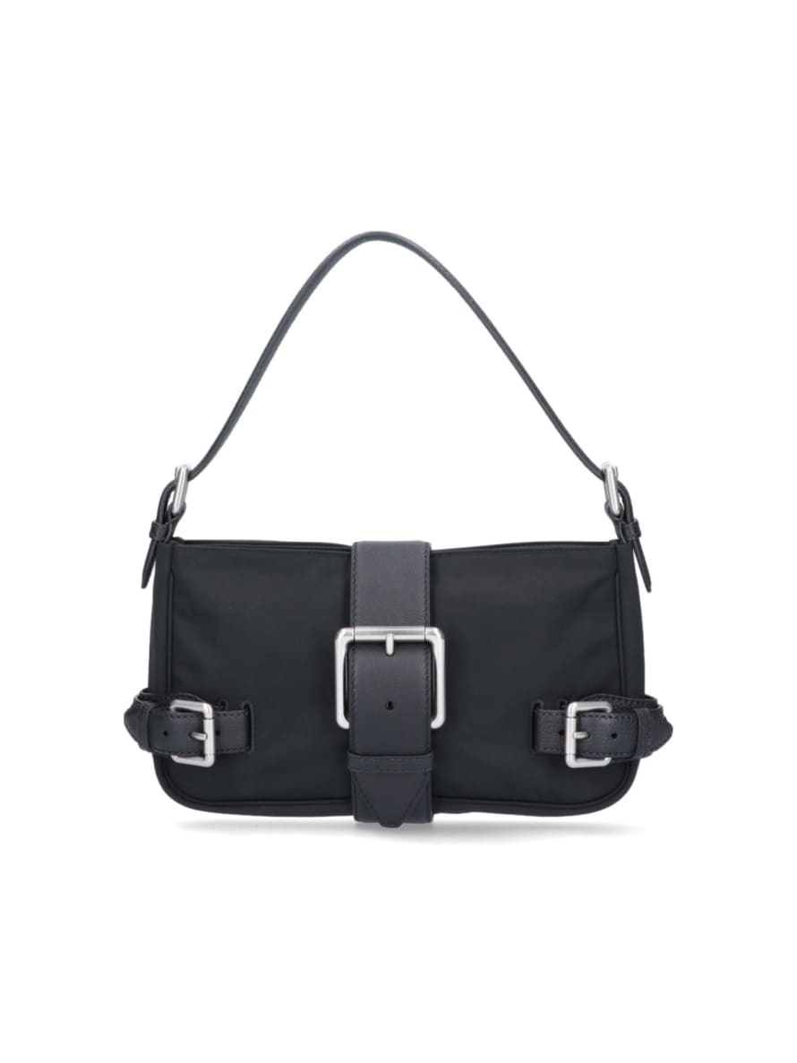 Bottega Veneta  Black Buckle Misc Medium Shoulder Bag