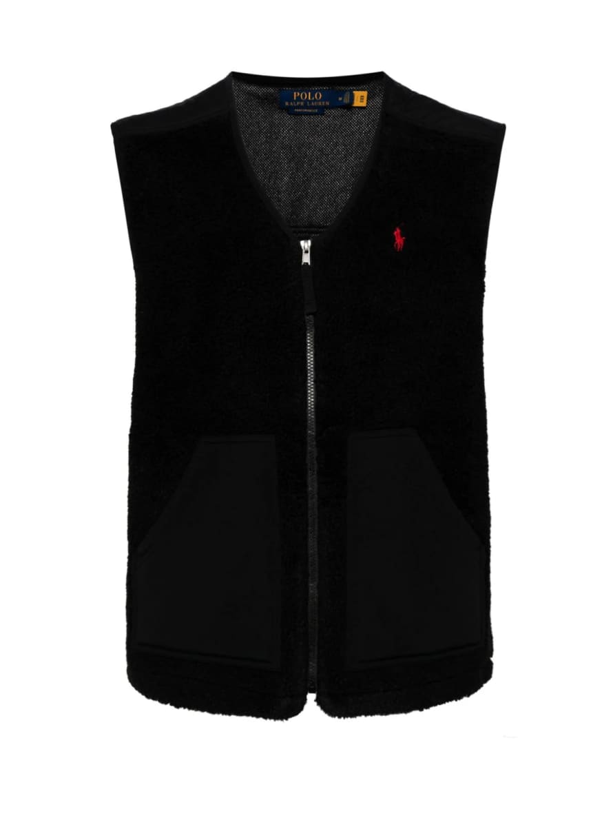 Polo Ralph Lauren Black Hi Pile Fleece Vest Jacket