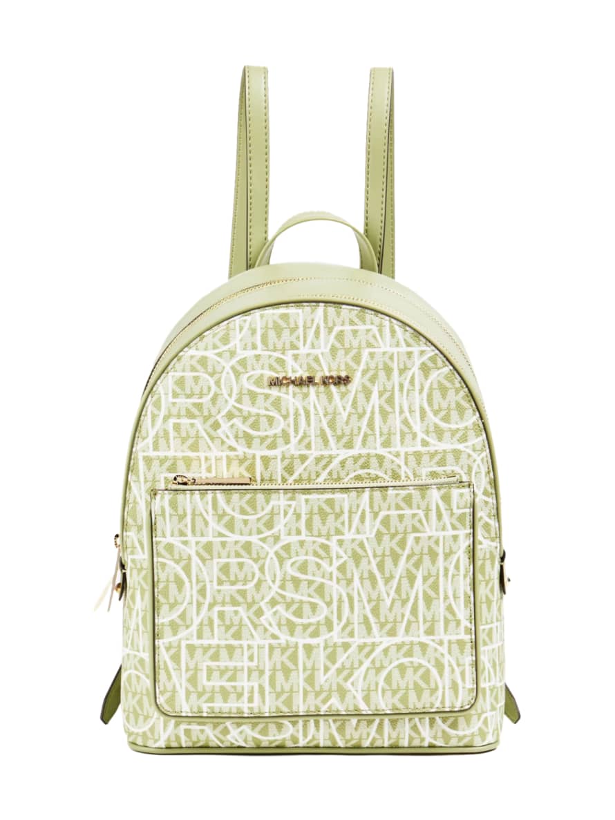 Michael Kors Green Adina Monogram Logo Backpack