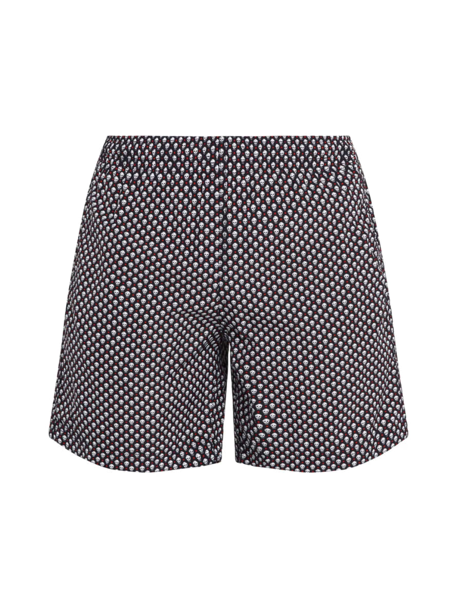 Alexander McQueen  Black Dots Skull Logo Swim Shorts