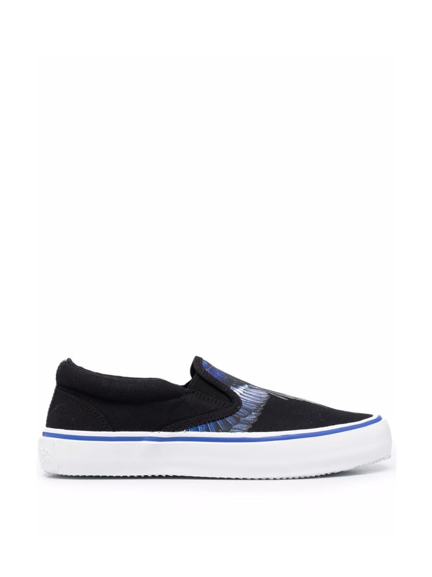 Marcelo Burlon Black Wings Logo Slip on Sneakers