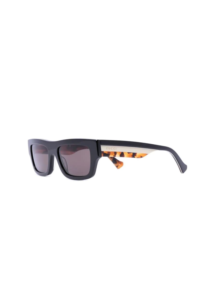 Gucci Black Gg1301s Square Frame Logo Sunglasses