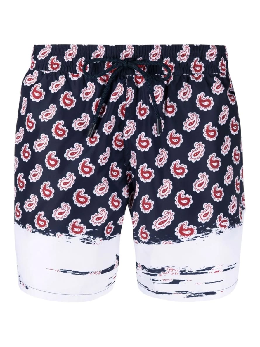 Etro  Paisley Print Logo Swim Shorts