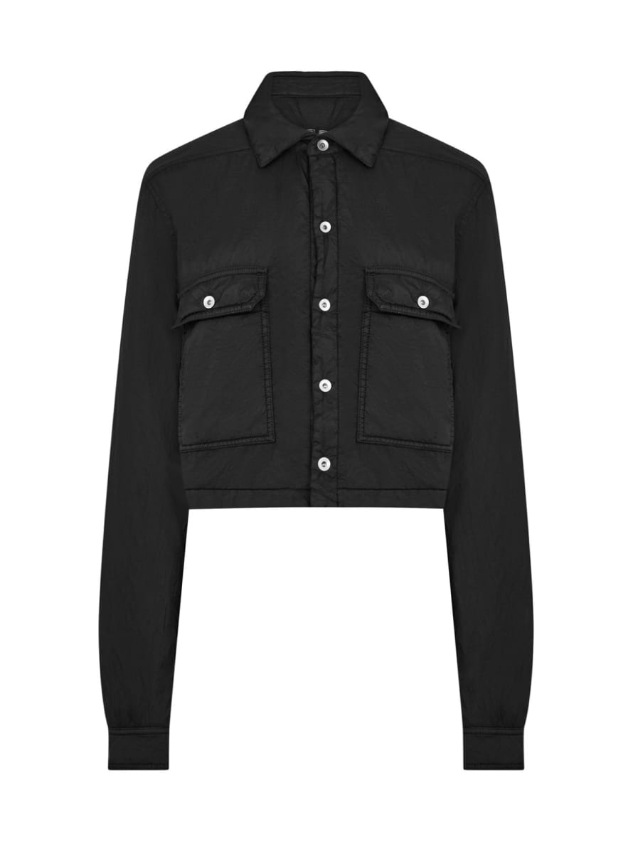 Rick Owens  Black Cropped Outershirt Padded Jacket