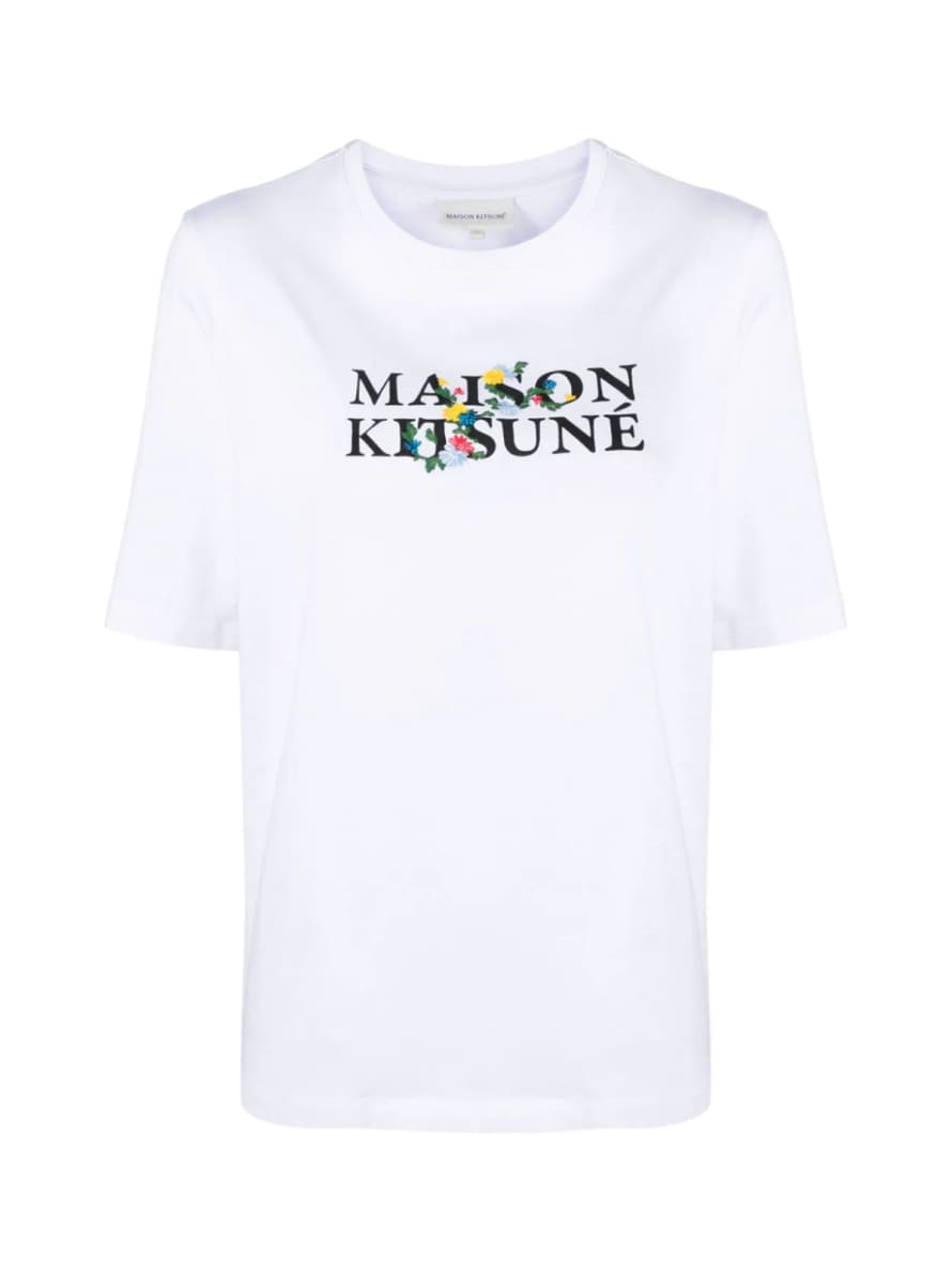 Maison Kitsune Flowers Print Classic Logo T Shirt