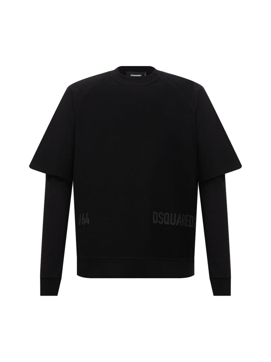 Dsquared2 Black Cool Fit Double Layer Logo Sweatshirt