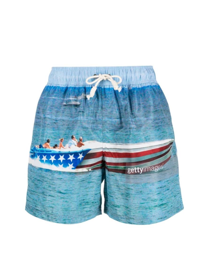 Palm Angels Multicolor Getty Speedyboat Logo Swim Shorts