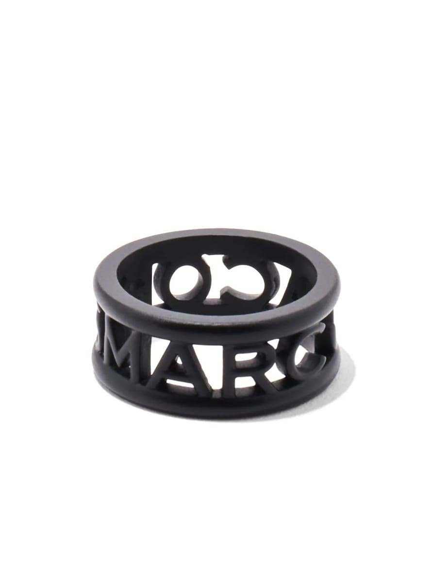 Marc Jacobs Black The Monogram Logo Ring