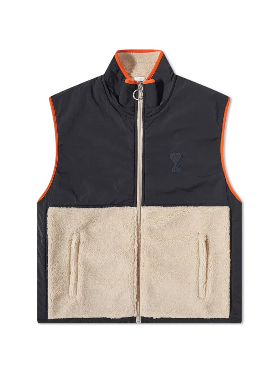 AMI Paris Multicolor De Coeur Logo Waistcoat Vest Jacket