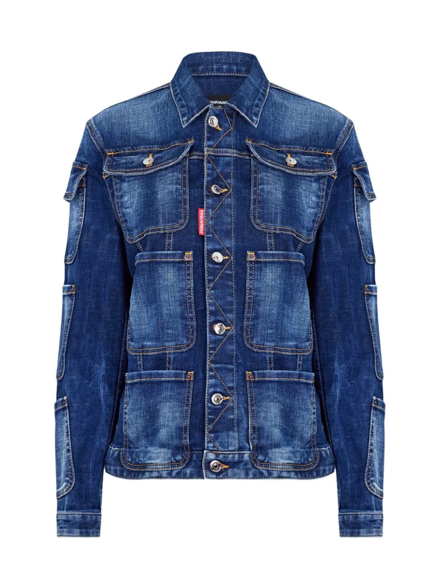 Dsquared2 Blue Tactical Jean Denim Jacket