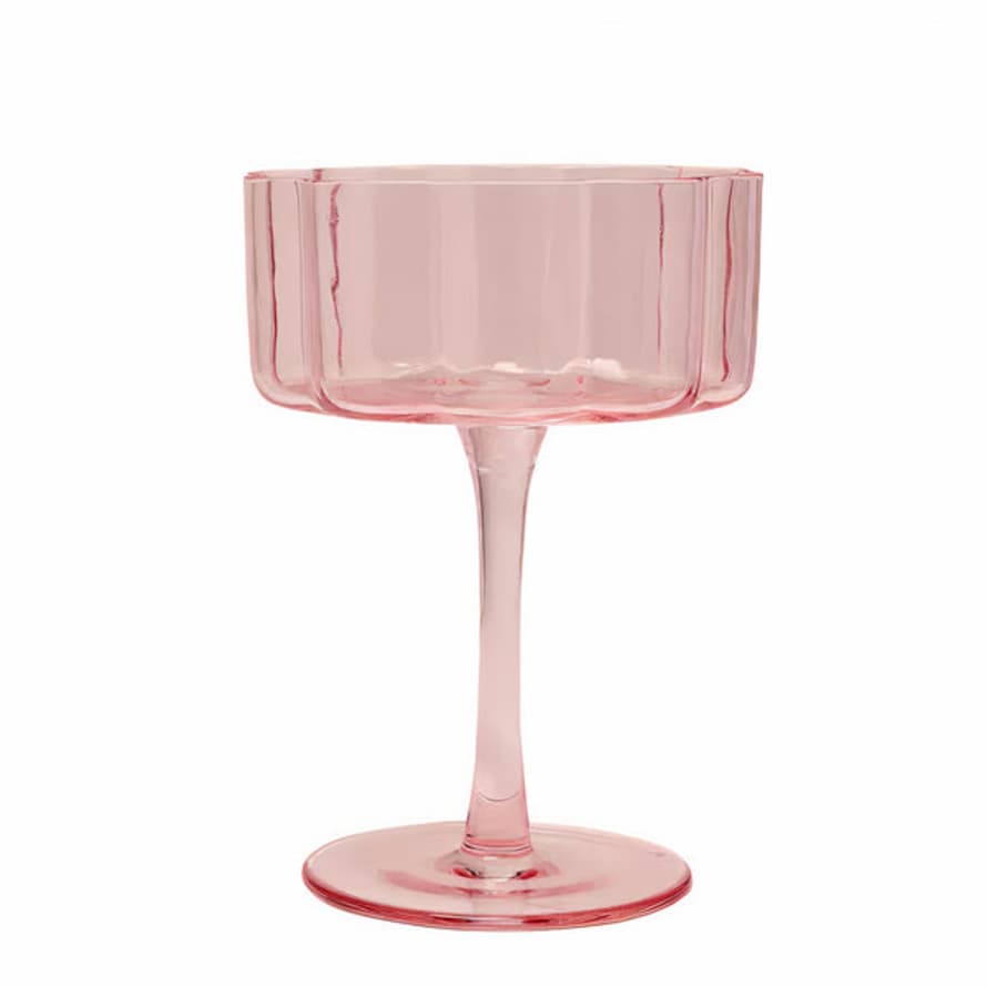 widdop Pink Scalloped Edge Champagne Coupe