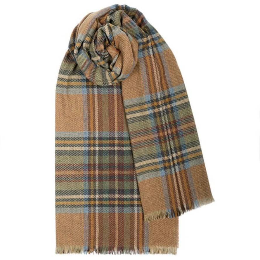 Lochcarron of Scotland Brock Luxury Fine Wool Stole - Stewart Olive