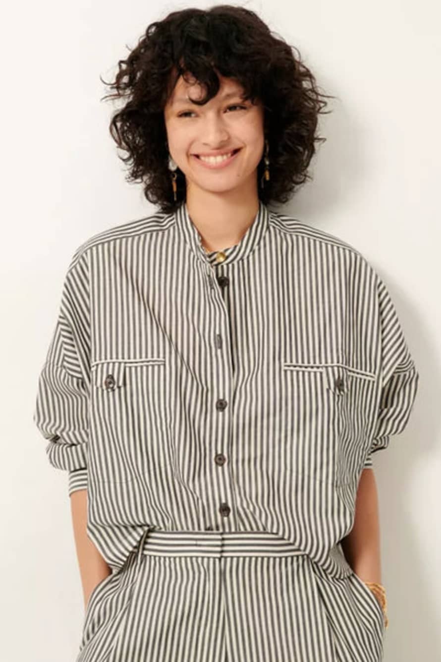 Sessun Orregia Whiblack Stripe Blouse