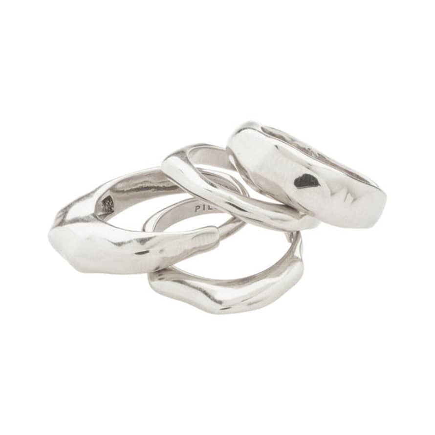 Pilgrim Asher Recycled Rings 4-in-one Set Silver-plated