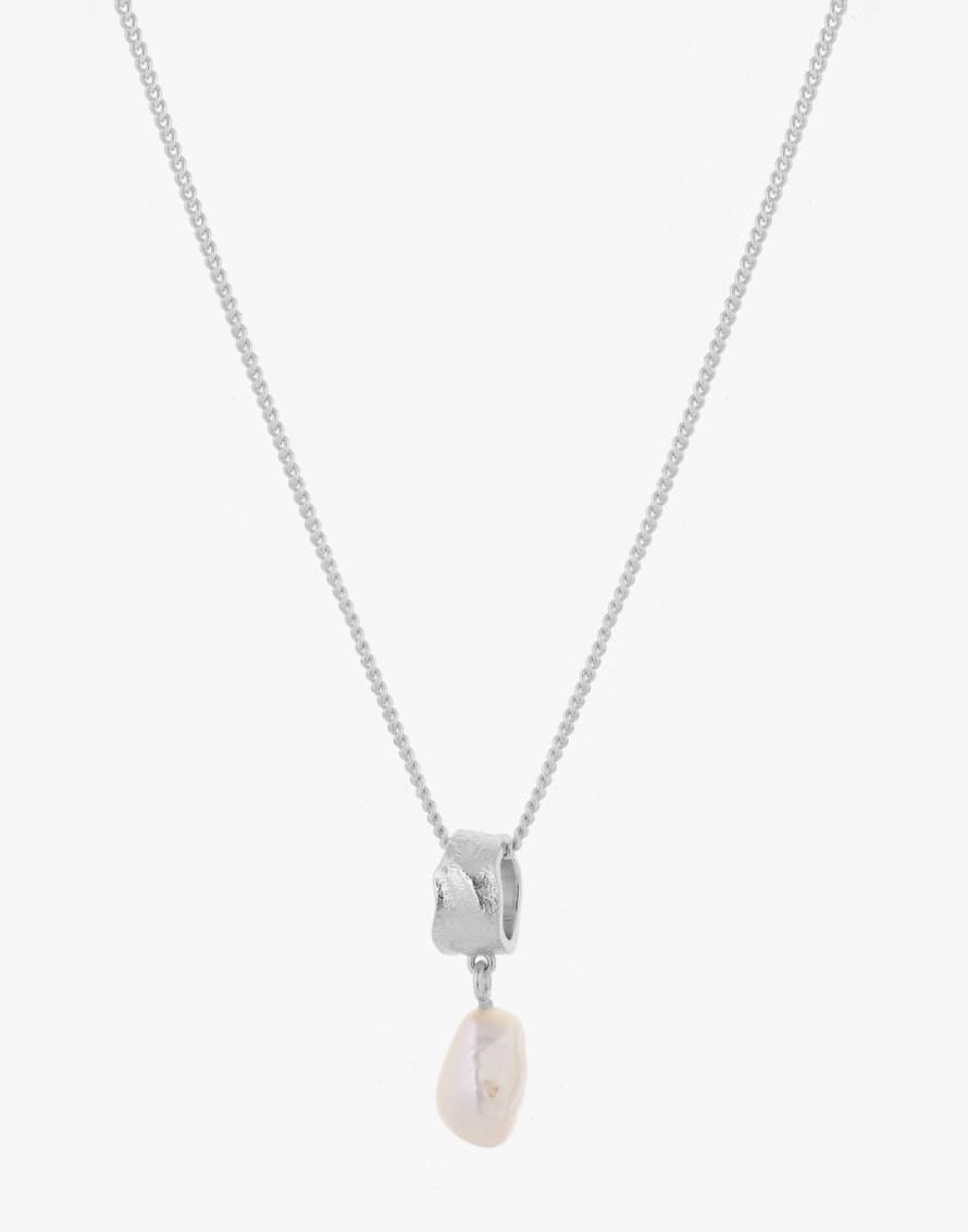 Tutti & Co Silver Freshwater Pearl Drop Necklace 