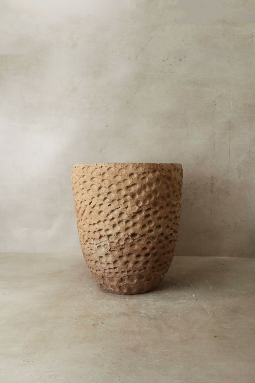 Botanical Boys Textured Gwayi Clay Pot - Zimbabwe - 3.1