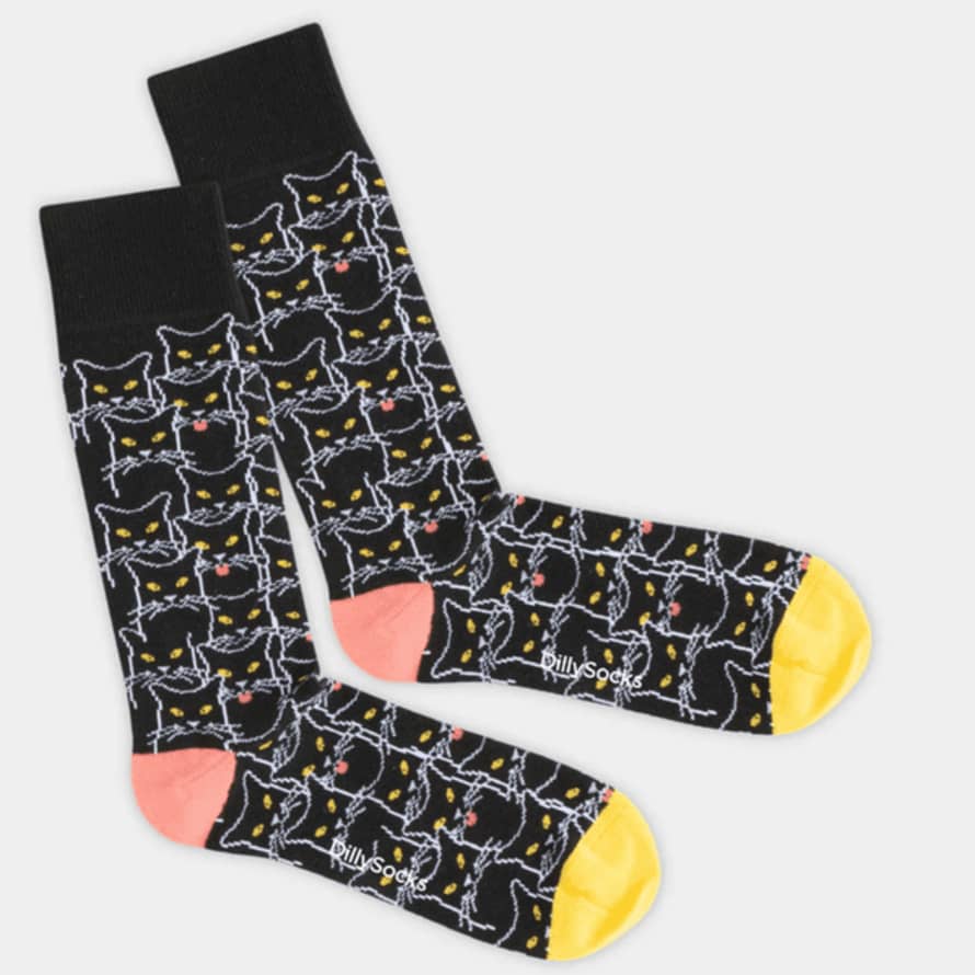 DillySocks Schwarze Katzen-Socken