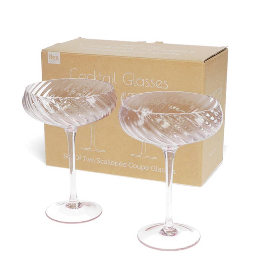 Rex London Scalloped Coupe Cocktail Glasses - Boxed Pair