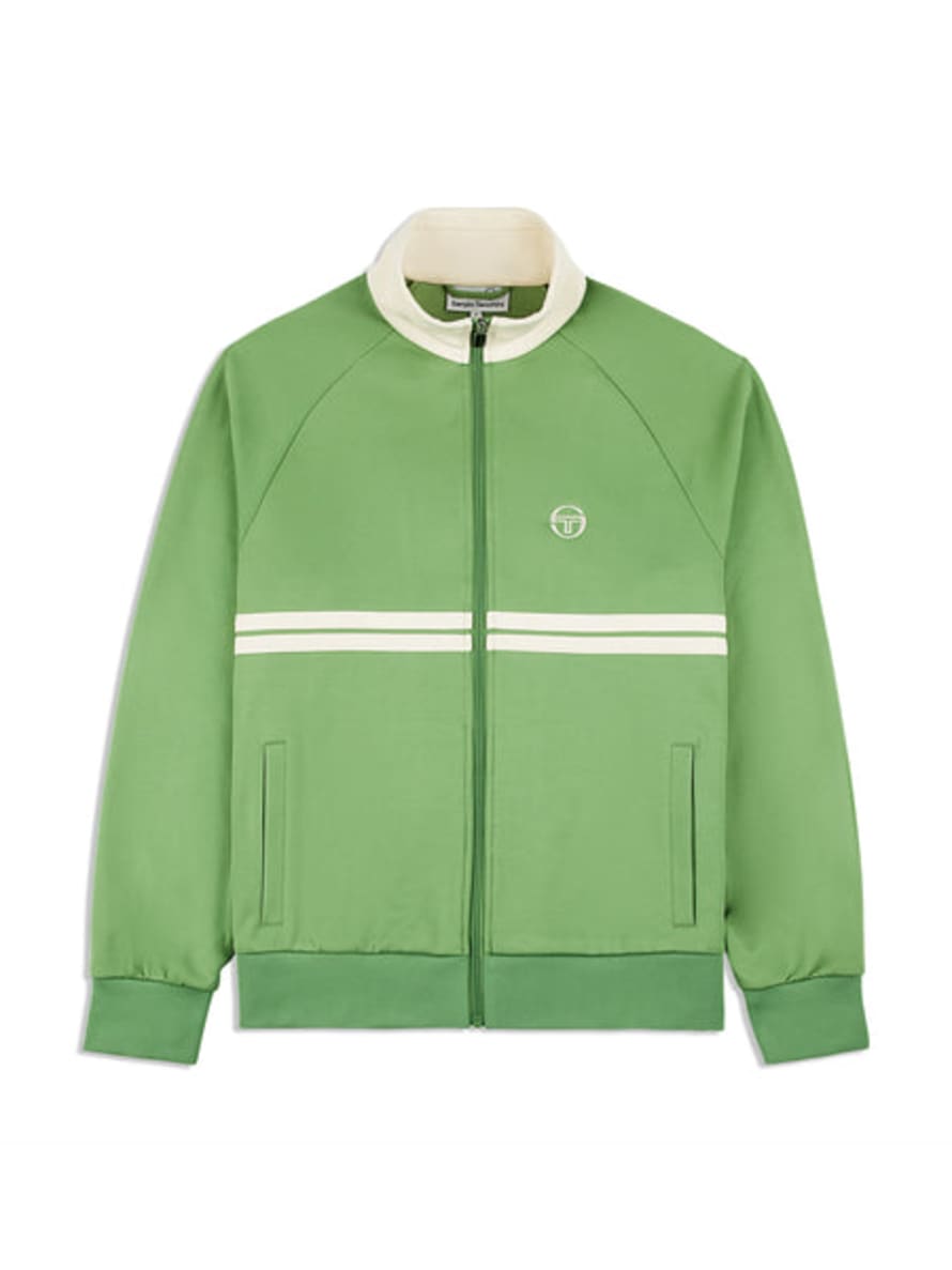 Sergio Tacchini Dallas Track Top In Jade Green/ Pearled Ivory