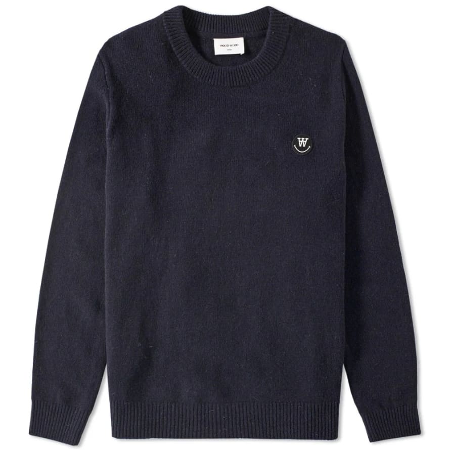 Wood Wood Dark Navy Yale Sweater 